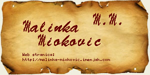 Malinka Mioković vizit kartica